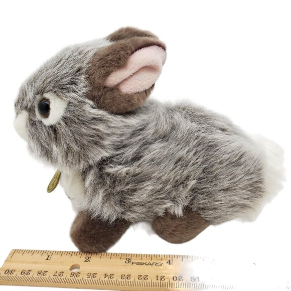 Miyoni Tots by Aurora Bunny Rabbit Plush 8” Gray Stuffed Animal Netherland Dwarf - Picture 4 of 6